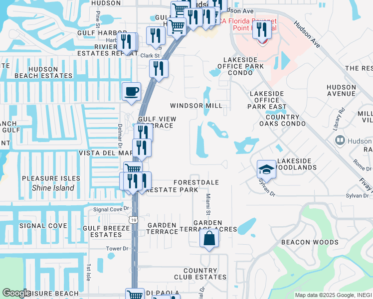 map of restaurants, bars, coffee shops, grocery stores, and more near 13413 Whitby Road in Hudson