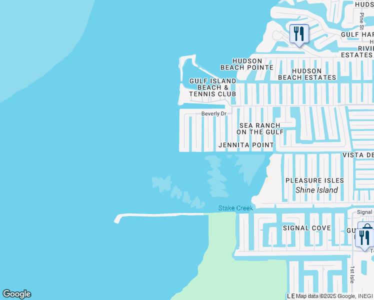map of restaurants, bars, coffee shops, grocery stores, and more near 5804 Beverly Drive in Hudson
