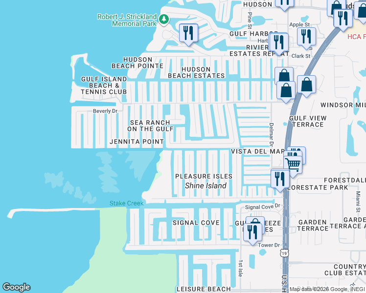 map of restaurants, bars, coffee shops, grocery stores, and more near 13432 Starfish Drive in Hudson