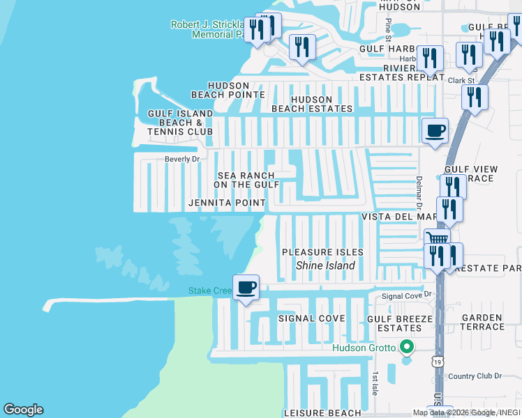 map of restaurants, bars, coffee shops, grocery stores, and more near 13510 Maria Drive in Hudson