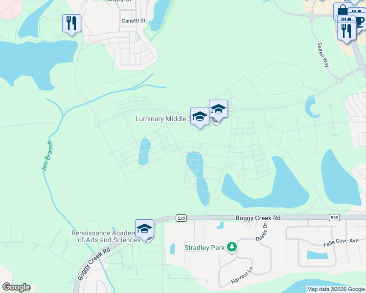 map of restaurants, bars, coffee shops, grocery stores, and more near 4501-4699 Boggy Creek Road in Kissimmee