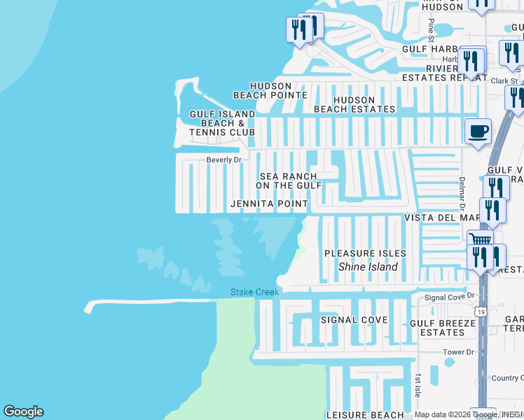 map of restaurants, bars, coffee shops, grocery stores, and more near 13510 Veronica Drive in Hudson