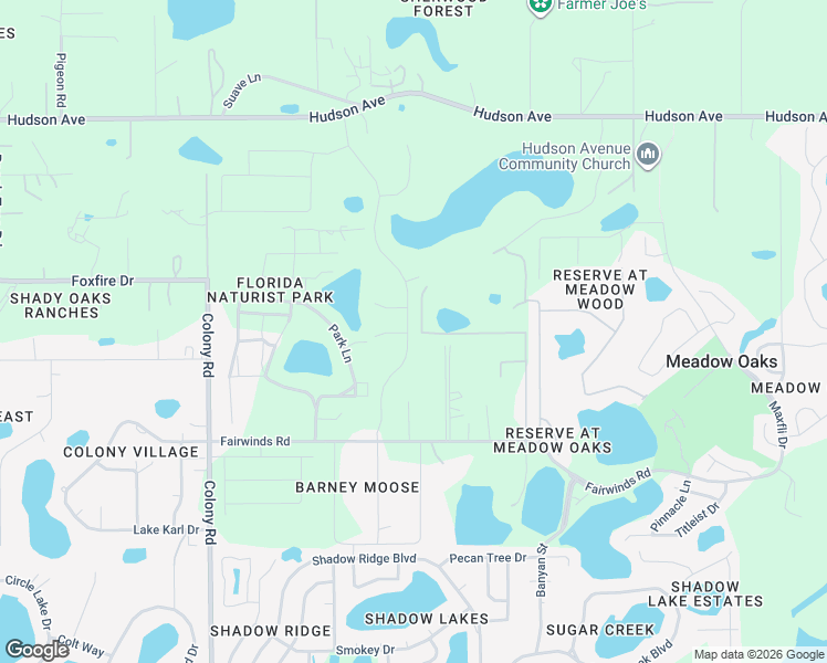 map of restaurants, bars, coffee shops, grocery stores, and more near 13502 Tropical Breeze Way in Hudson