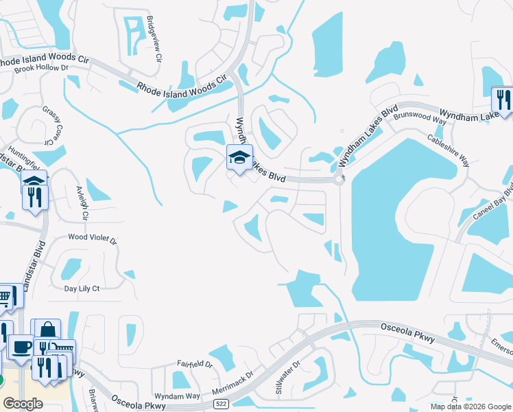 map of restaurants, bars, coffee shops, grocery stores, and more near 1906 Cedar Arch Lane in Orlando