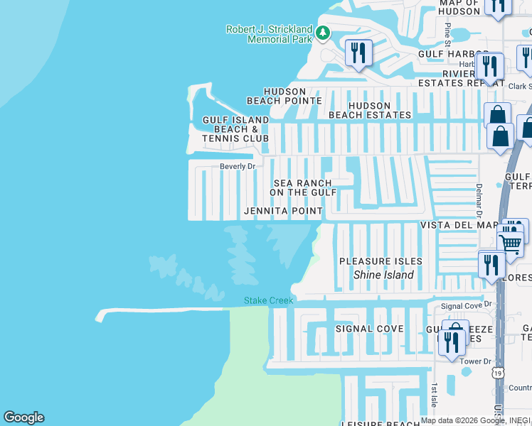map of restaurants, bars, coffee shops, grocery stores, and more near 13534 Veronica Drive in Hudson