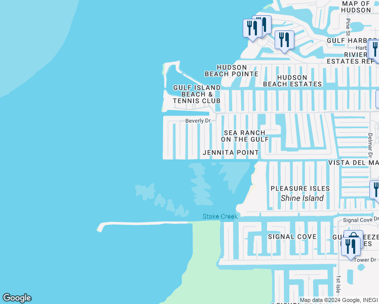 map of restaurants, bars, coffee shops, grocery stores, and more near 13535 Stacey Drive in Hudson