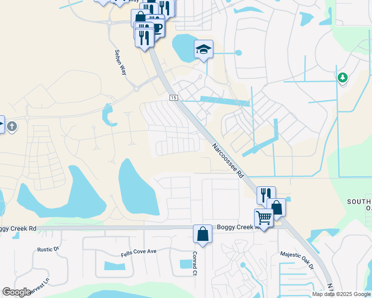 map of restaurants, bars, coffee shops, grocery stores, and more near Foley Beach Drive in Orlando