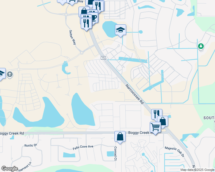 map of restaurants, bars, coffee shops, grocery stores, and more near Foley Beach Drive in Orlando