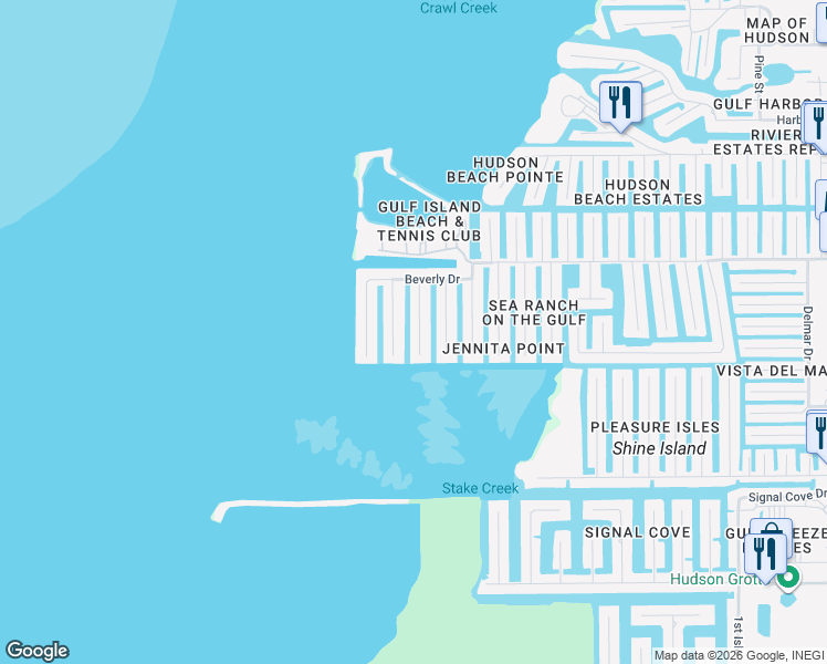 map of restaurants, bars, coffee shops, grocery stores, and more near 13535 Stacey Drive in Hudson