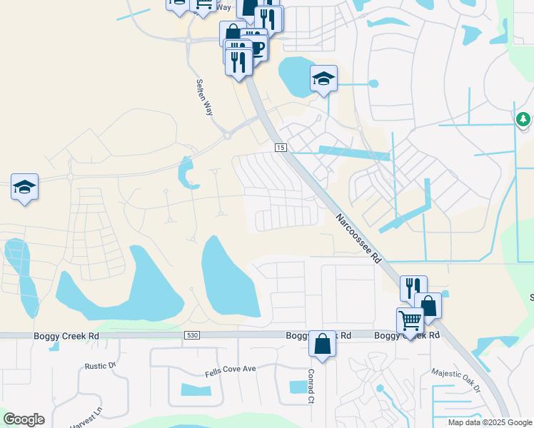 map of restaurants, bars, coffee shops, grocery stores, and more near 10316 shive island court in Orlando