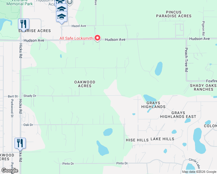 map of restaurants, bars, coffee shops, grocery stores, and more near 10733 Shady Drive in Hudson