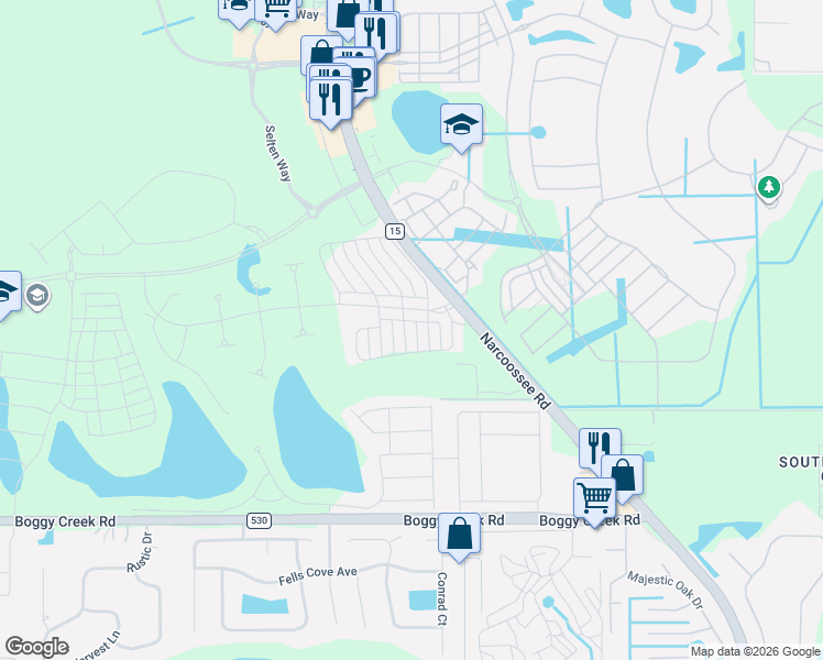 map of restaurants, bars, coffee shops, grocery stores, and more near Foley Beach Drive in Orlando