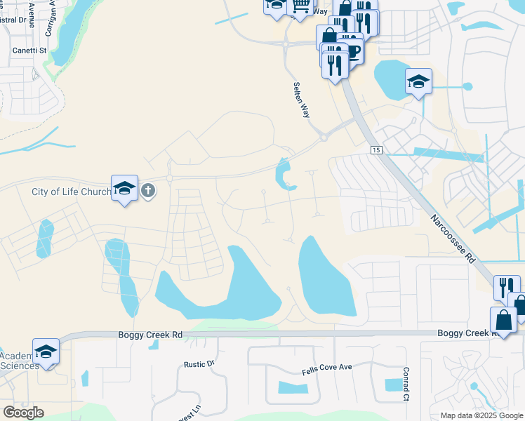 map of restaurants, bars, coffee shops, grocery stores, and more near 13712 Haulover Beach Lane in Orlando