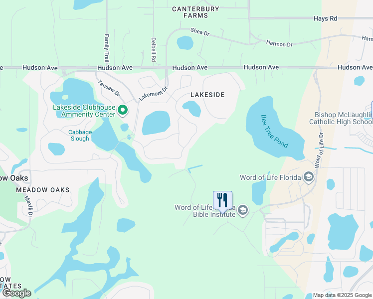 map of restaurants, bars, coffee shops, grocery stores, and more near 13526 Crest Lake Drive in Hudson