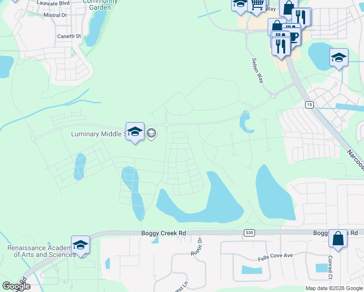 map of restaurants, bars, coffee shops, grocery stores, and more near 4690 Boggy Creek Road in Kissimmee