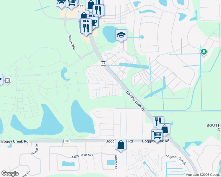 map of restaurants, bars, coffee shops, grocery stores, and more near Foley Beach Drive in Orlando
