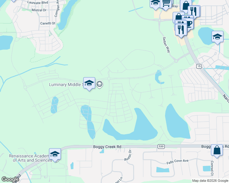 map of restaurants, bars, coffee shops, grocery stores, and more near 4690 Boggy Creek Road in Kissimmee