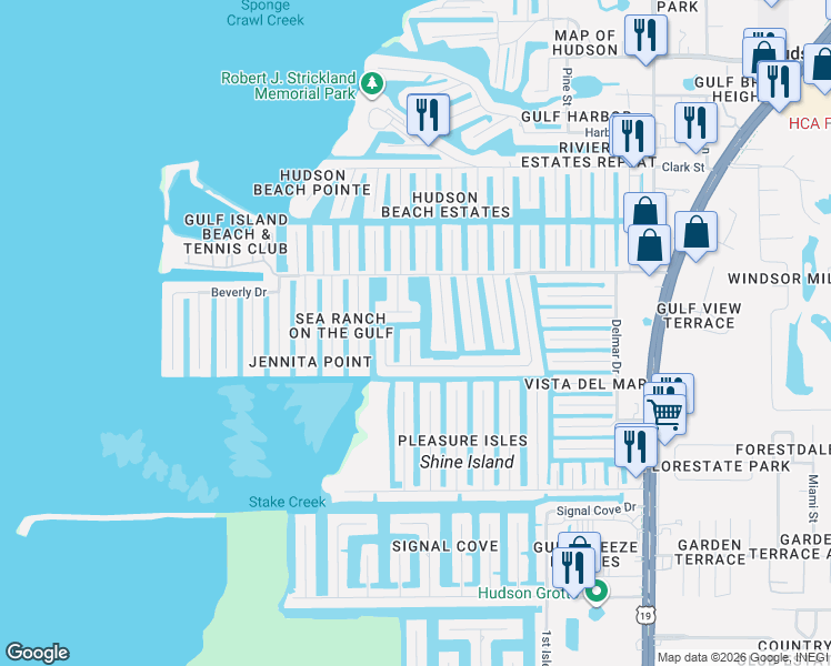 map of restaurants, bars, coffee shops, grocery stores, and more near 13535 Dingus Lane in Hudson