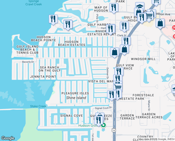 map of restaurants, bars, coffee shops, grocery stores, and more near 13535 Frances Avenue in Hudson