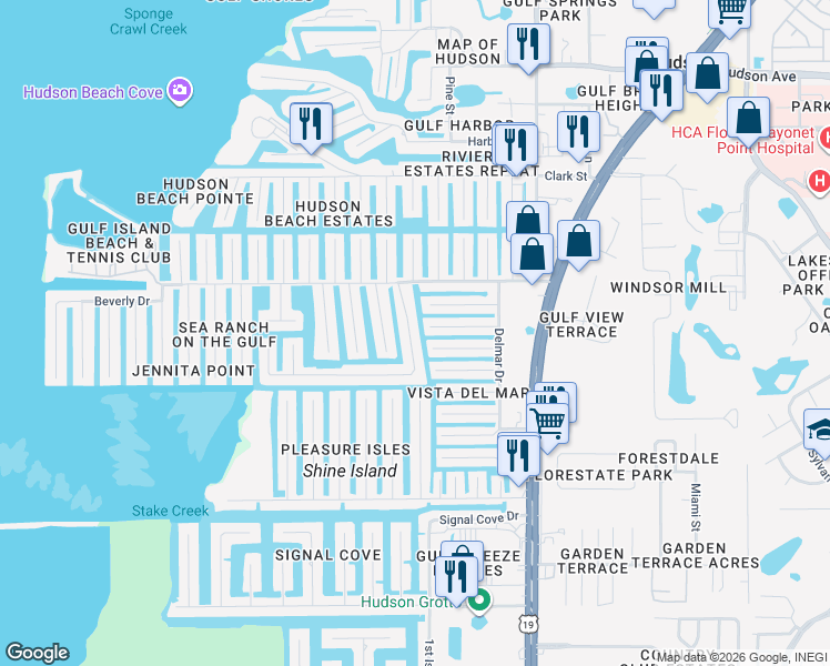 map of restaurants, bars, coffee shops, grocery stores, and more near 13612 Frances Avenue in Hudson