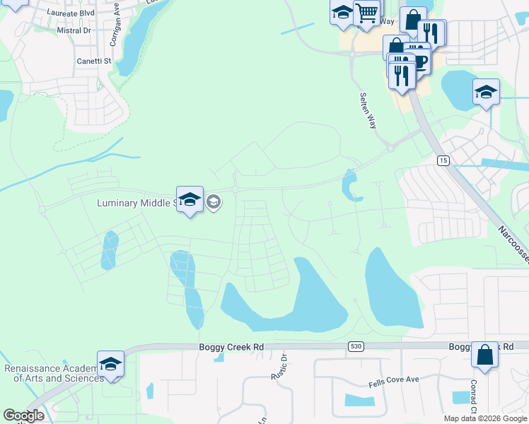 map of restaurants, bars, coffee shops, grocery stores, and more near 4690 Boggy Creek Road in Kissimmee