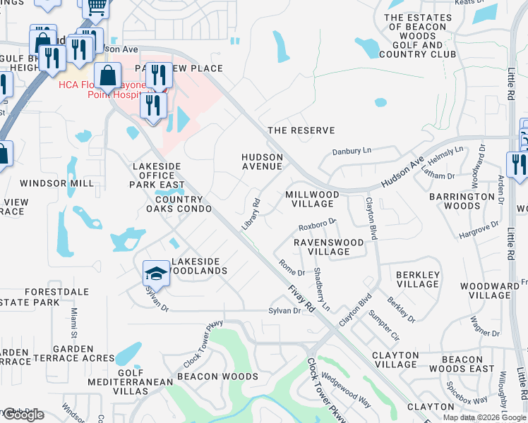 map of restaurants, bars, coffee shops, grocery stores, and more near 13653 Morning Court in Hudson