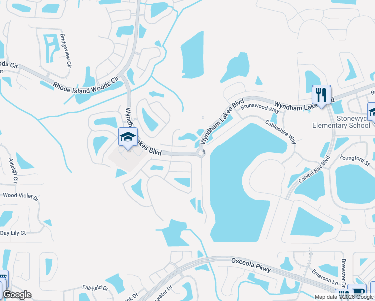 map of restaurants, bars, coffee shops, grocery stores, and more near 2255 Stone Lake Court in Orlando