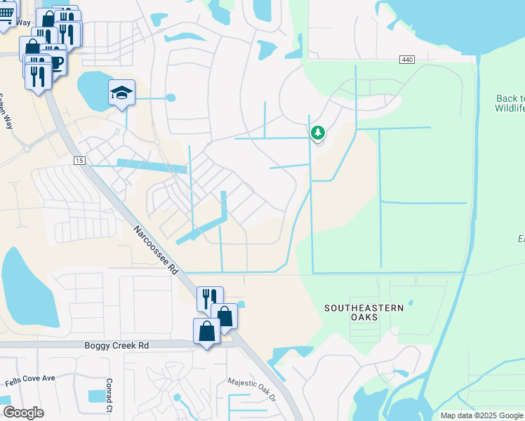 map of restaurants, bars, coffee shops, grocery stores, and more near 13162 Stanthorne Avenue in Orlando