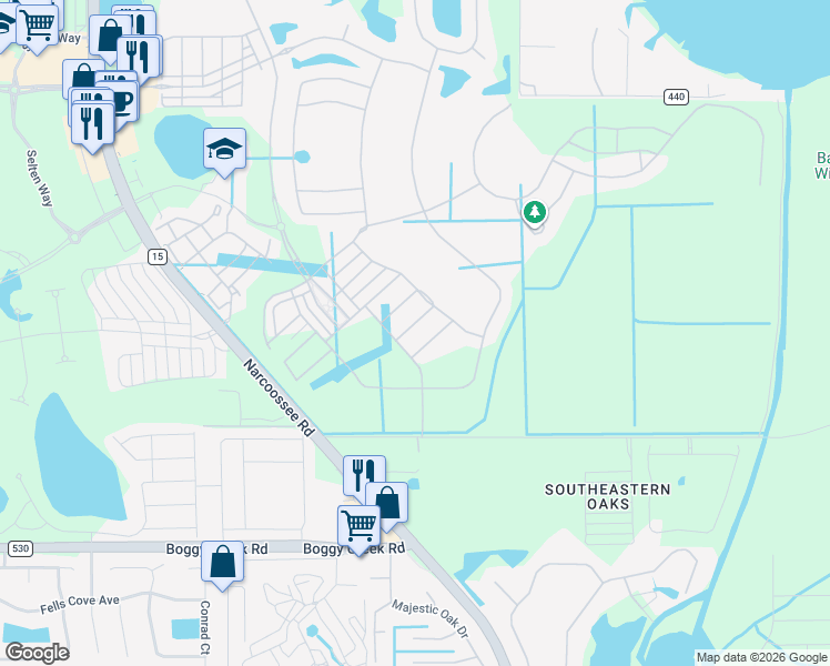map of restaurants, bars, coffee shops, grocery stores, and more near 10544 Gatley Place in Orlando