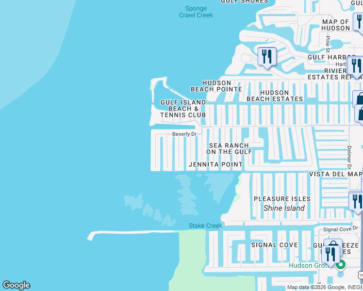 map of restaurants, bars, coffee shops, grocery stores, and more near 13635 Stacey Drive in Hudson