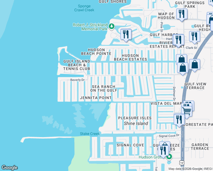 map of restaurants, bars, coffee shops, grocery stores, and more near 13636 Maria Drive in Hudson