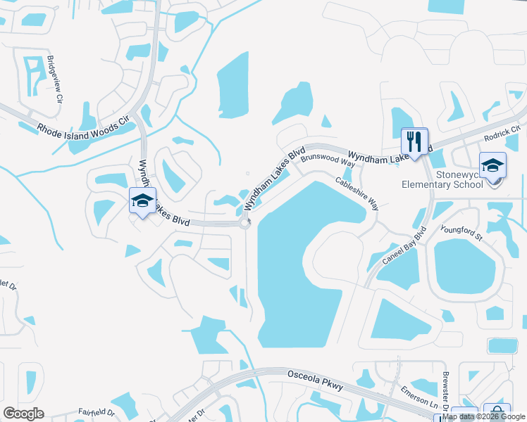 map of restaurants, bars, coffee shops, grocery stores, and more near 14524 Cableshire Way in Orlando