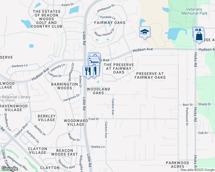 map of restaurants, bars, coffee shops, grocery stores, and more near 9135 Robin Nest Drive in Hudson