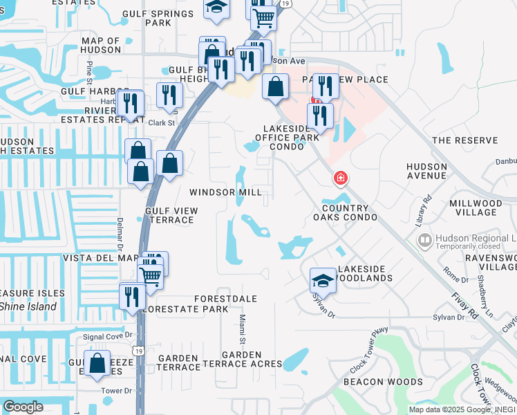 map of restaurants, bars, coffee shops, grocery stores, and more near 13707 Dallas Drive in Hudson