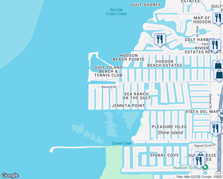 map of restaurants, bars, coffee shops, grocery stores, and more near 13635 Garris Drive in Hudson