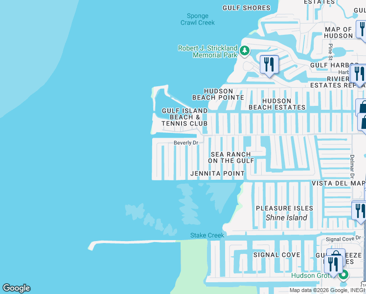 map of restaurants, bars, coffee shops, grocery stores, and more near 13635 Stacey Drive in Hudson