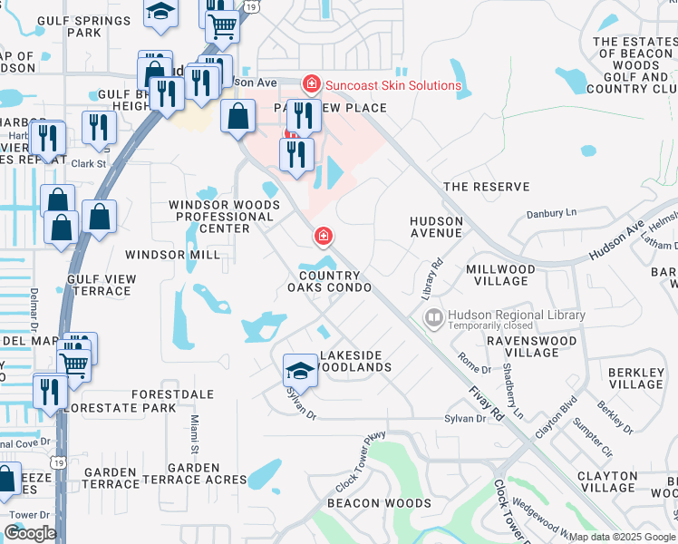 map of restaurants, bars, coffee shops, grocery stores, and more near 7735 Eureka Dr in Hudson