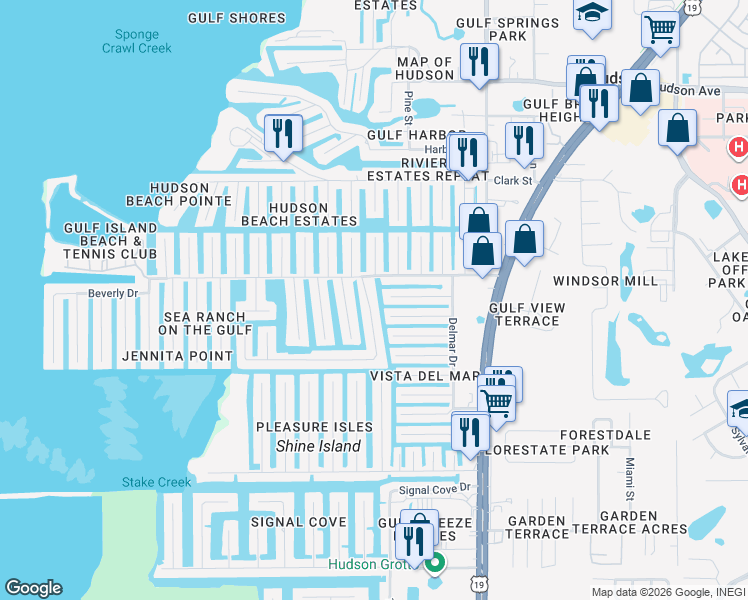 map of restaurants, bars, coffee shops, grocery stores, and more near 13636 Frances Avenue in Hudson