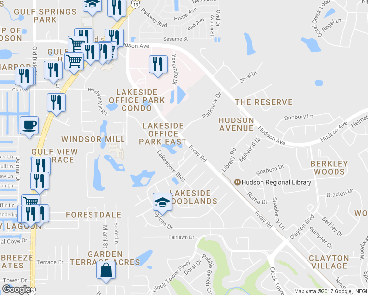 map of restaurants, bars, coffee shops, grocery stores, and more near 7737 Eureka Drive in Hudson