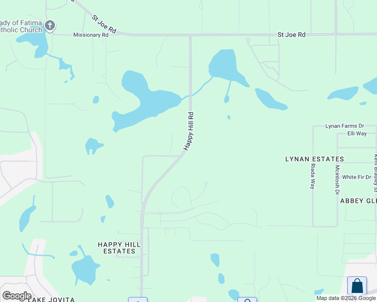 map of restaurants, bars, coffee shops, grocery stores, and more near 13624 Happy Hill Road in Dade City