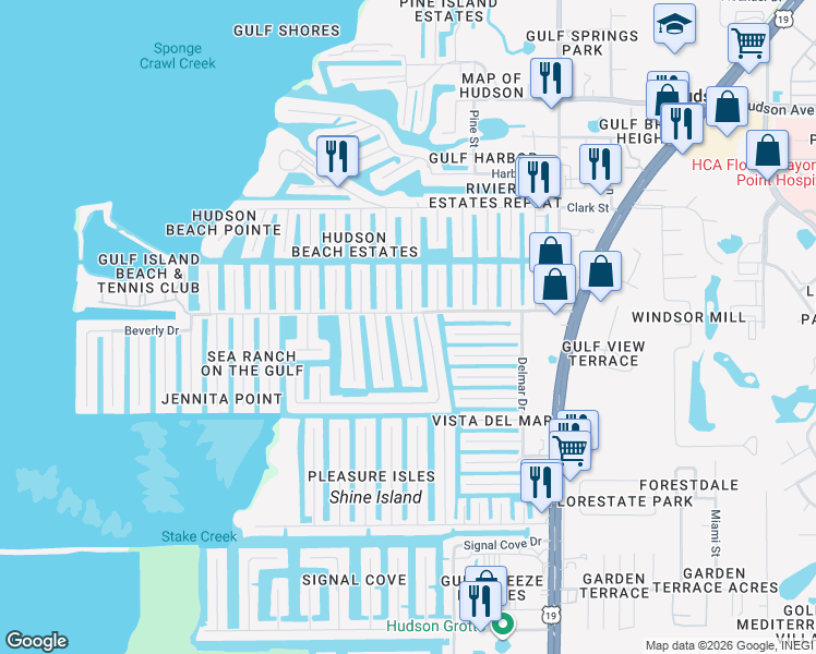 map of restaurants, bars, coffee shops, grocery stores, and more near 13706 Britton Drive in Hudson