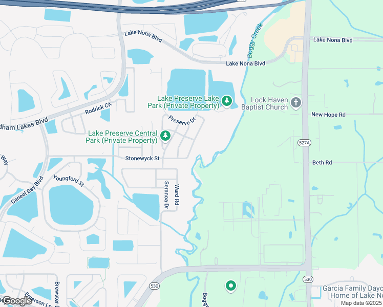 map of restaurants, bars, coffee shops, grocery stores, and more near 3324 Stonewyck Street in Orlando
