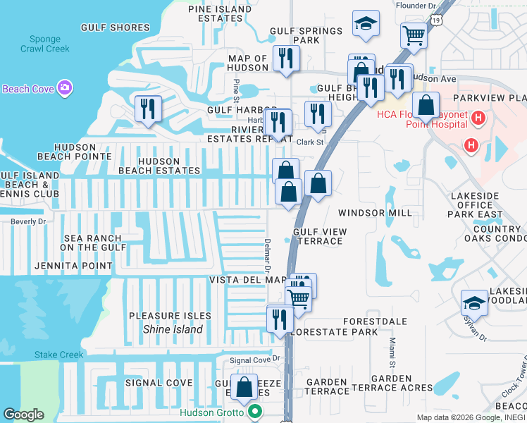 map of restaurants, bars, coffee shops, grocery stores, and more near 13735 Melanie Avenue in Hudson