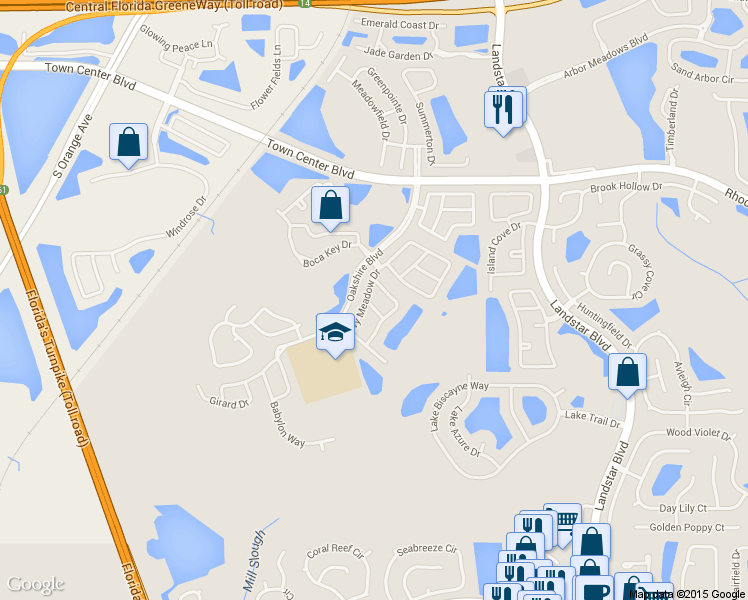map of restaurants, bars, coffee shops, grocery stores, and more near 1208 Heather Lake Drive in Orlando