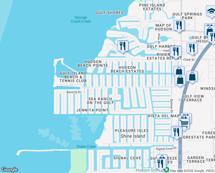 map of restaurants, bars, coffee shops, grocery stores, and more near 13741 John Casson Avenue in Hudson