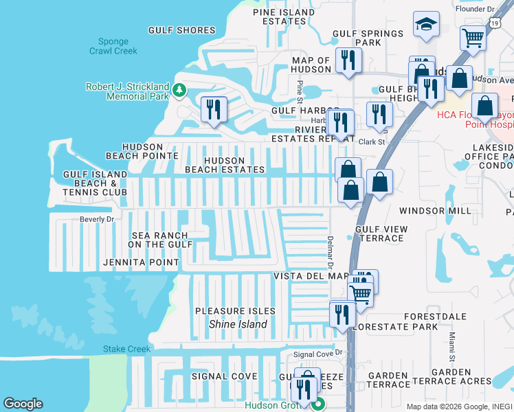 map of restaurants, bars, coffee shops, grocery stores, and more near 13738 Lavender Avenue in Hudson