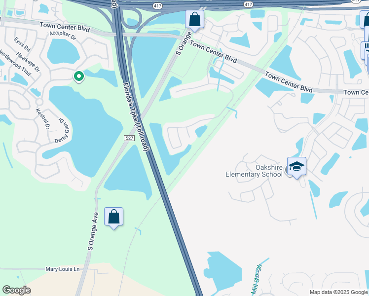 map of restaurants, bars, coffee shops, grocery stores, and more near 901 Windrose Drive in Orlando