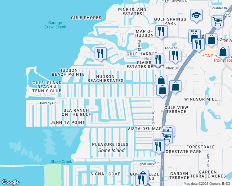 map of restaurants, bars, coffee shops, grocery stores, and more near 13738 Lavender Ave in Hudson