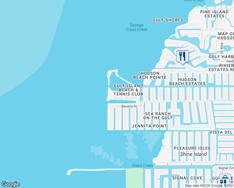 map of restaurants, bars, coffee shops, grocery stores, and more near 6412 Sea Ranch Drive in Hudson