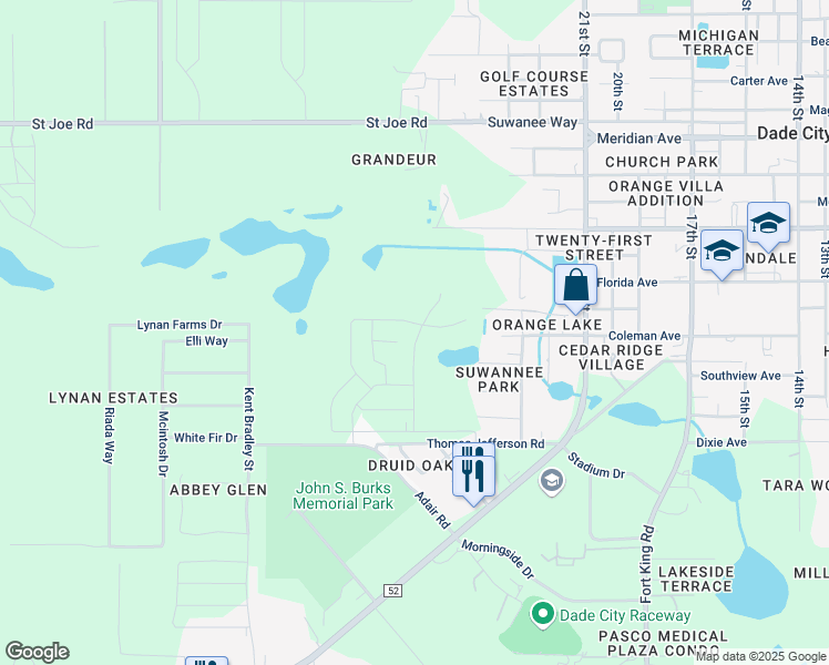 map of restaurants, bars, coffee shops, grocery stores, and more near in Dade City